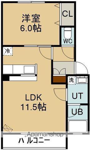 CYNTHIA-JUDE(1LDK/2階)の間取り写真