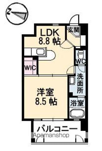 フラットリア御船(1LDK/4階)の間取り写真