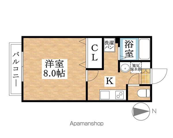 ラ・シャンブル町田(1K/2階)の間取り写真