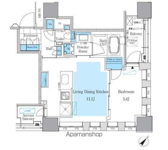 パークアクシス月島マチュアスタイル(1LDK/2階)の間取り写真