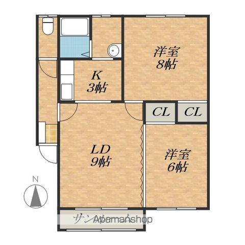 リッチハウスA(2LDK/2階)の間取り写真