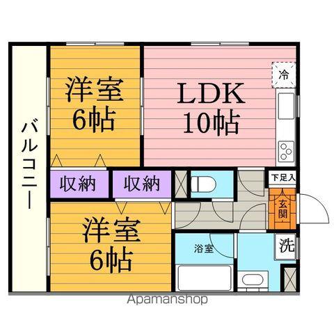 オークレア(2LDK/4階)の間取り写真