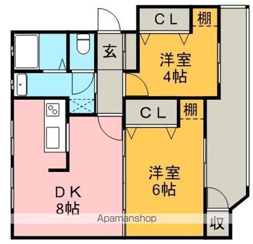 第2ますやマンション(2DK/1階)の間取り写真