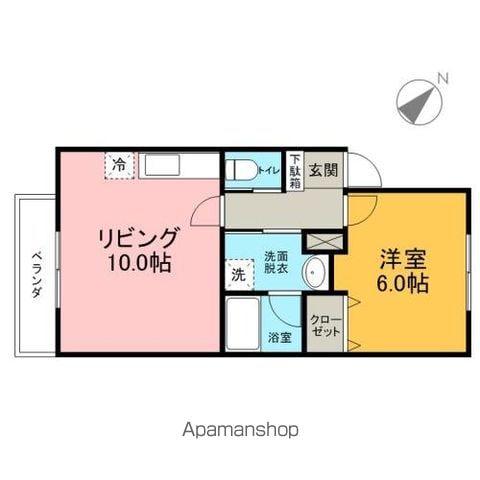 ドリームハウス沖館(1LDK/2階)の間取り写真