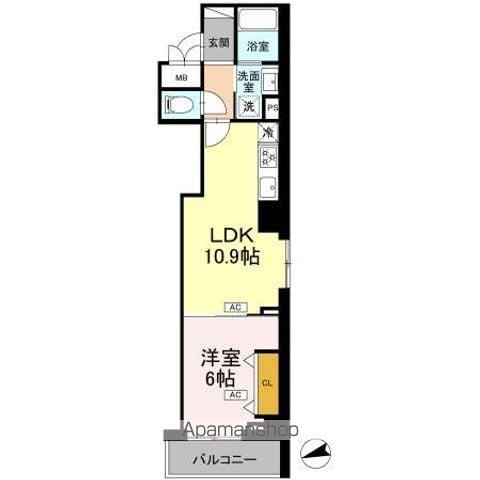 ロイジェント南池袋(1LDK/6階)の間取り写真