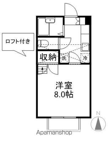 メゾ・フラット18(1K/1階)の間取り写真