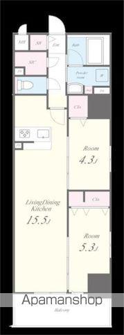 スターズスクエア浦和美園(2LDK/2階)の間取り写真