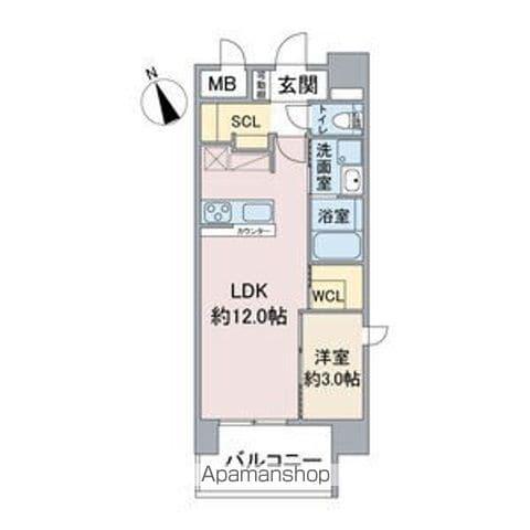 CASA VIA(1LDK/6階)の間取り写真