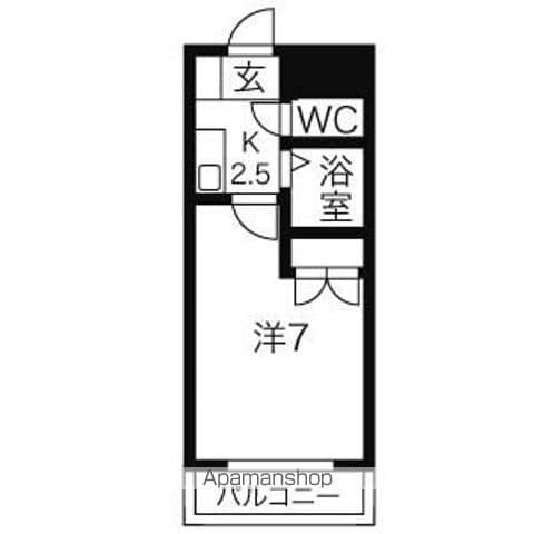 リバティハイツ(1K/2階)の間取り写真