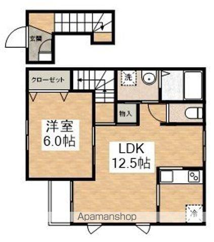 メゾン ド フェリシア(1LDK/2階)の間取り写真