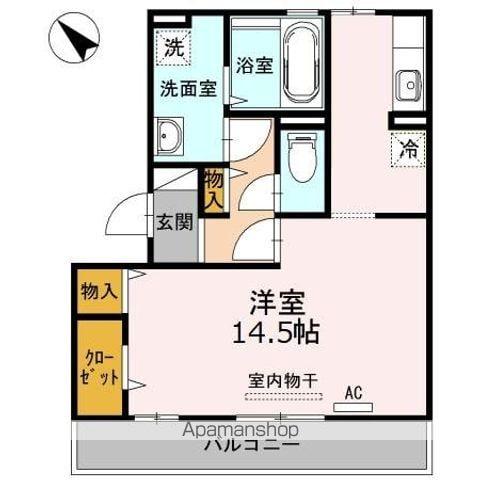 オッツ東川口(1K/3階)の間取り写真