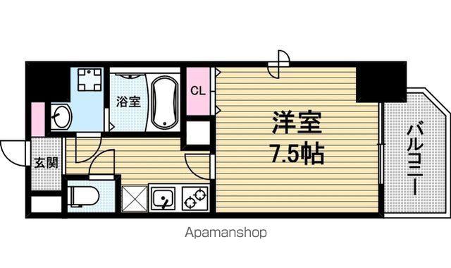 グレンパーク内本町(1K/11階)の間取り写真