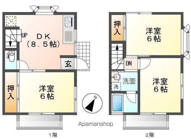 ルーミー富士21号館(3DK/1階)の間取り写真