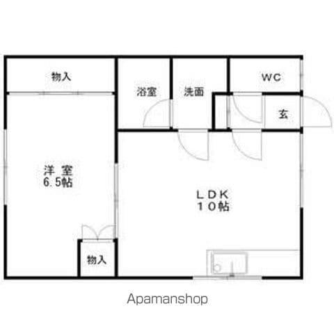 第2ときわマンション(1LDK/1階)の間取り写真