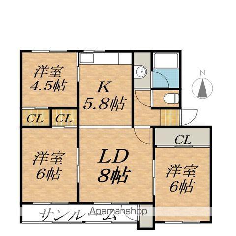 ドルフ8(3LDK/2階)の間取り写真