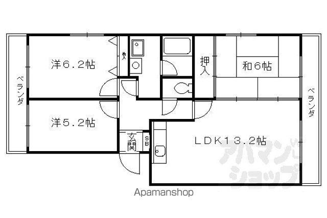 リバーハイツ間宮(3LDK/2階)の間取り写真