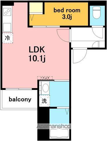 JACK KIRIHATAⅡ(1LDK/3階)の間取り写真