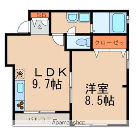 サンライズヤマト(1DK/2階)の間取り写真