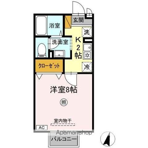 アプリコットパレス(1K/2階)の間取り写真