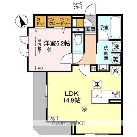 クラシスト東粉浜ウエスト(1LDK/1階)の間取り写真