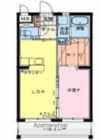 LUTORIINE(1LDK/2階)の間取り写真
