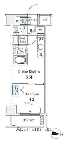 ラティエラ中野新井(1DK/4階)の間取り写真