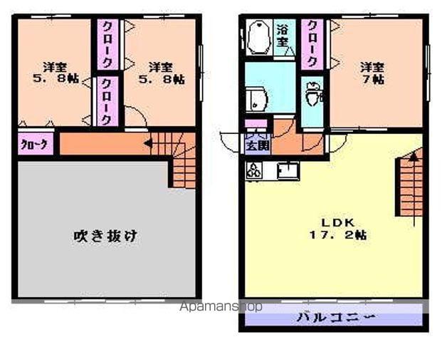 東北本線 一ノ関駅 バス乗車時間：13分 中道バス停で下車 徒歩5分 4階建 築20年(3LDK/2階)の間取り写真