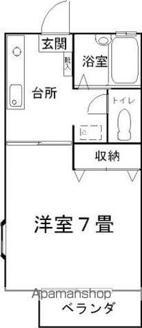 ハイムセブン(ワンルーム/2階)の間取り写真
