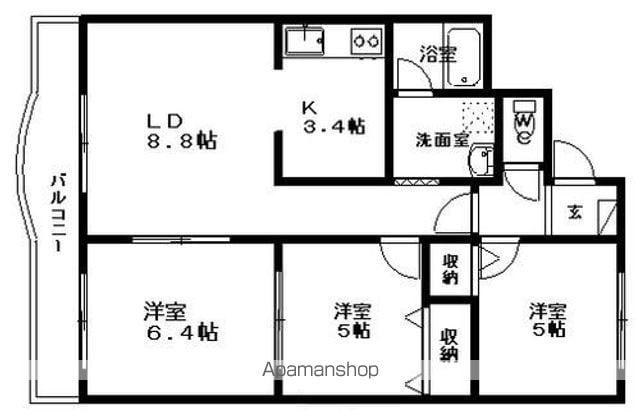 ファミールエステート(3LDK/3階)の間取り写真