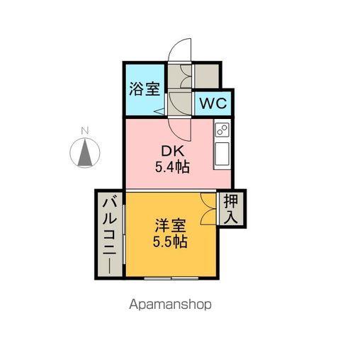 プレサント南2西19(1DK/4階)の間取り写真