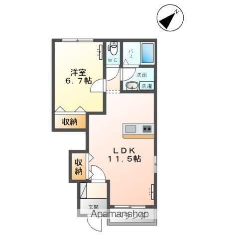 ルミエール(1LDK/1階)の間取り写真