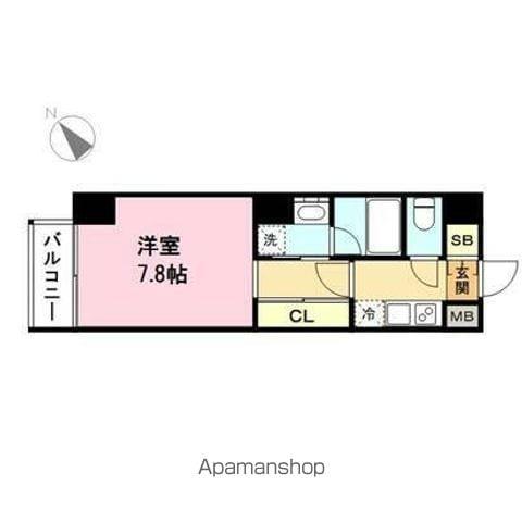 ラハイナ博多(1K/8階)の間取り写真