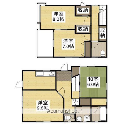 山陽本線 姫路駅 バス乗車時間：22分 田寺東３丁目バス停で下車 徒歩2分 2階建 築35年(3LDK)の間取り写真