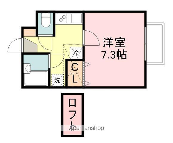 パセオプラシード雨宮(1K/1階)の間取り写真