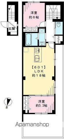 ラシーネ天神下(2LDK/6階)の間取り写真