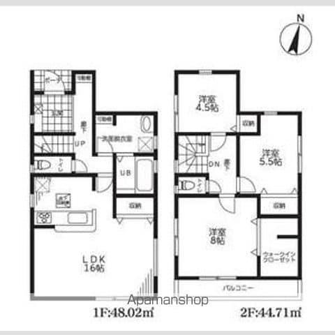 秩父鉄道本線 西羽生駅 徒歩3分 2階建 築2年(3LDK)の間取り写真