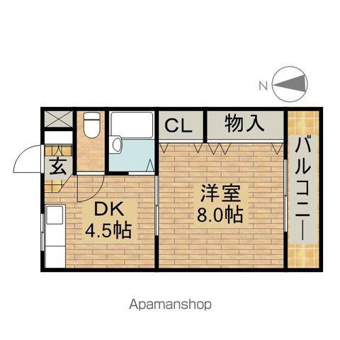 クレアーラビ向陵(1DK/2階)の間取り写真