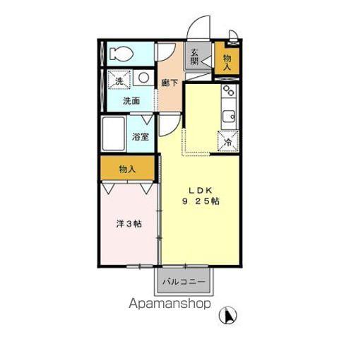 シャルムステージ(1LDK/1階)の間取り写真