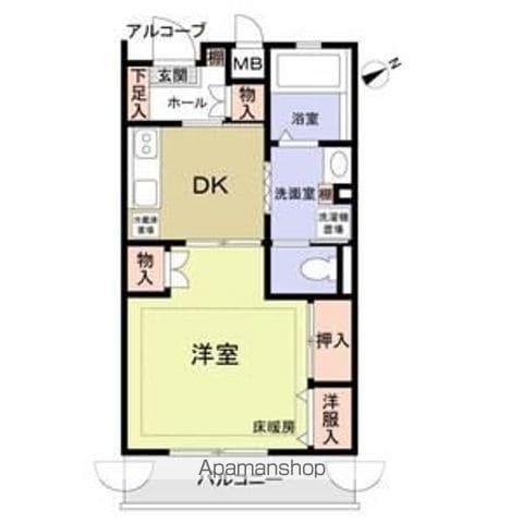 こもれび滝山(1DK/1階)の間取り写真