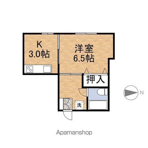 ハッピーハウス(1K/2階)の間取り写真