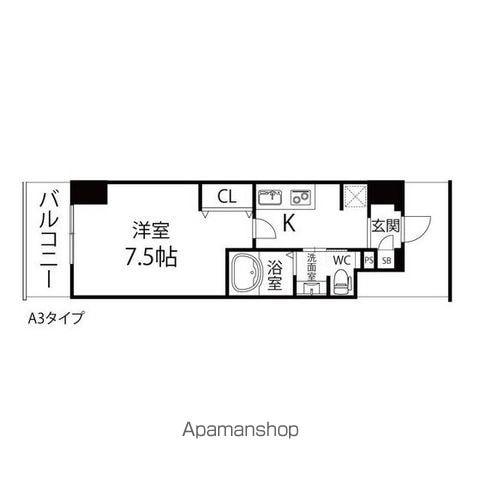 ルアーナ・エール・レジデンス卸町(1K/9階)の間取り写真
