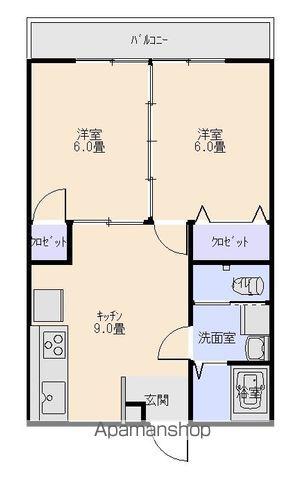 ウインディ重尾(2DK/3階)の間取り写真