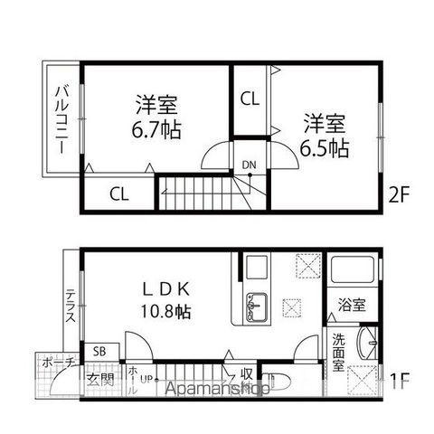 ルミエールⅤ(2LDK)の間取り写真