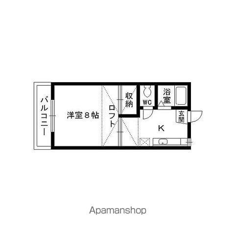 コートハウス山の寺(1K/2階)の間取り写真