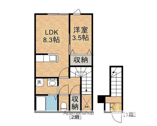 コンフォルト浅岸(1LDK/2階)の間取り写真