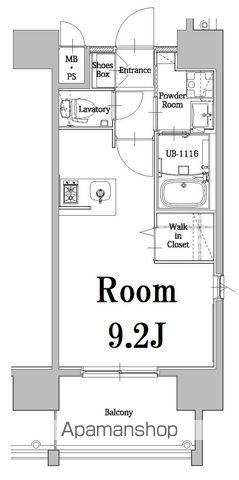 エンクレスト千早(ワンルーム/13階)の間取り写真