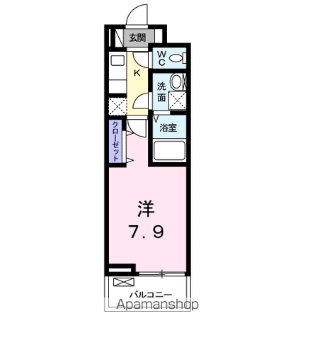 エルヴィータⅠ(1K/2階)の間取り写真