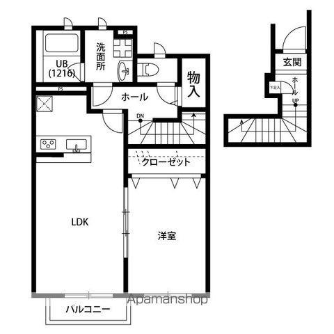 アスピリアSANTEⅢ(1LDK/2階)の間取り写真
