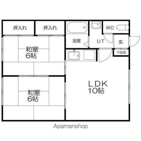 ハイツ洋(2LDK/1階)の間取り写真