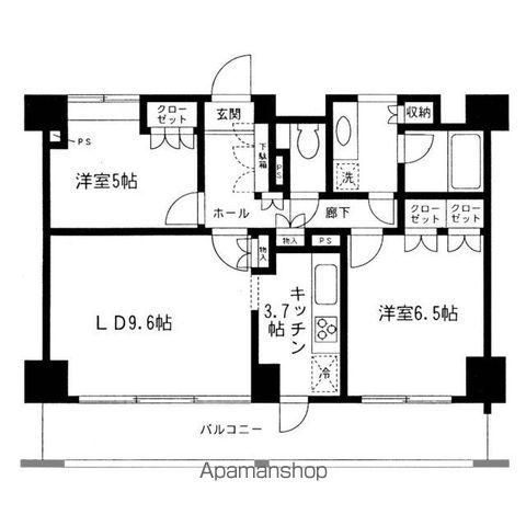 幕張ベイタウンマリンフォート(2LDK/4階)の間取り写真
